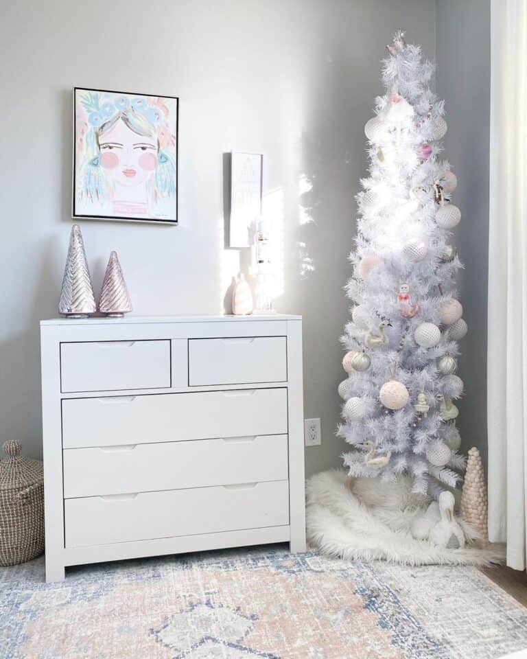 White Pencil Christmas Tree in Girl