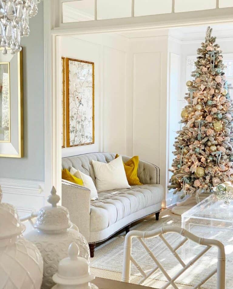Acrylic Table and Gray Settee