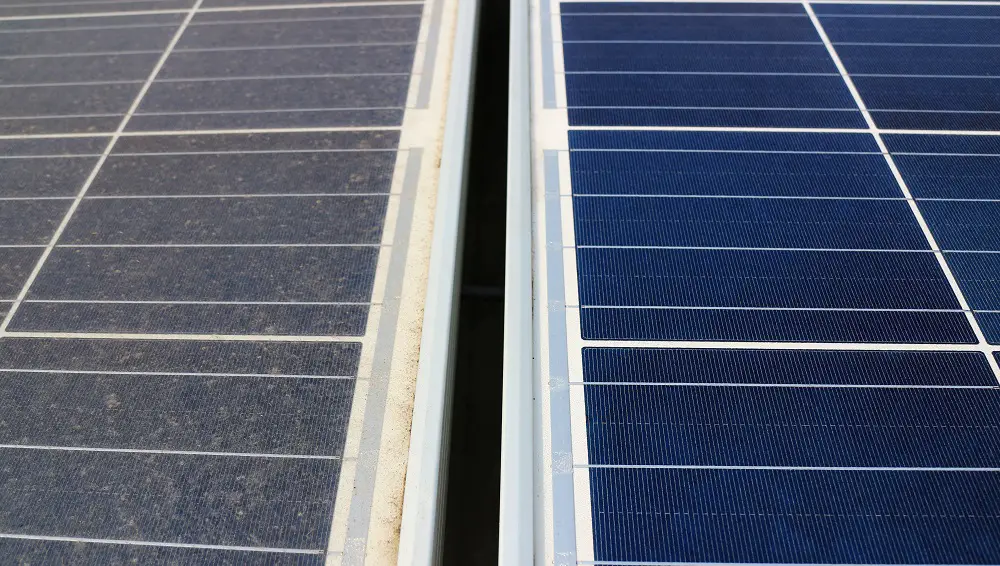 dirty vs clean solar panel