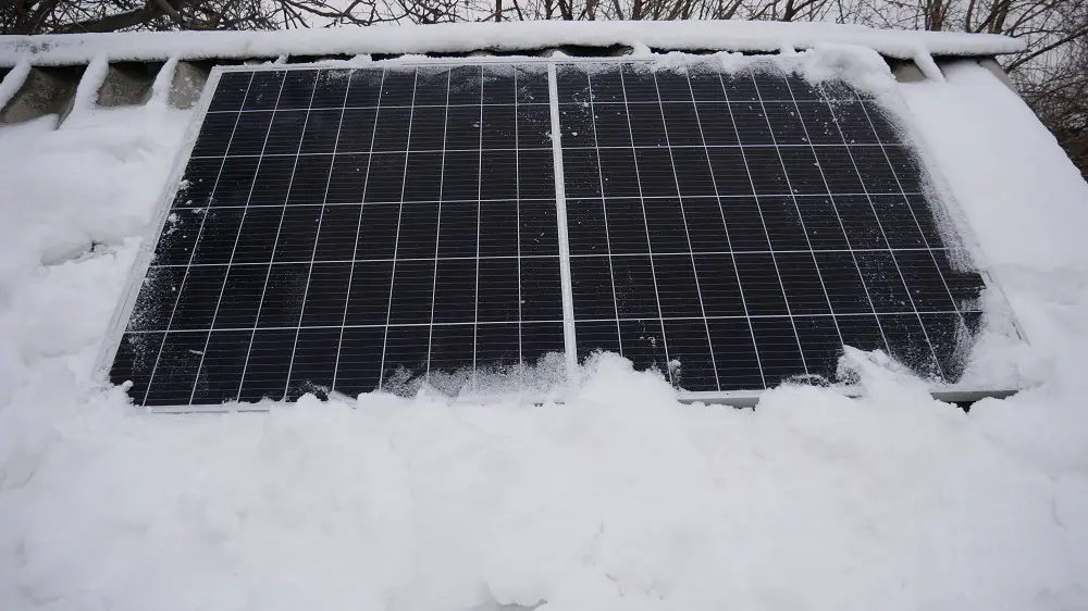 snow on solar panels