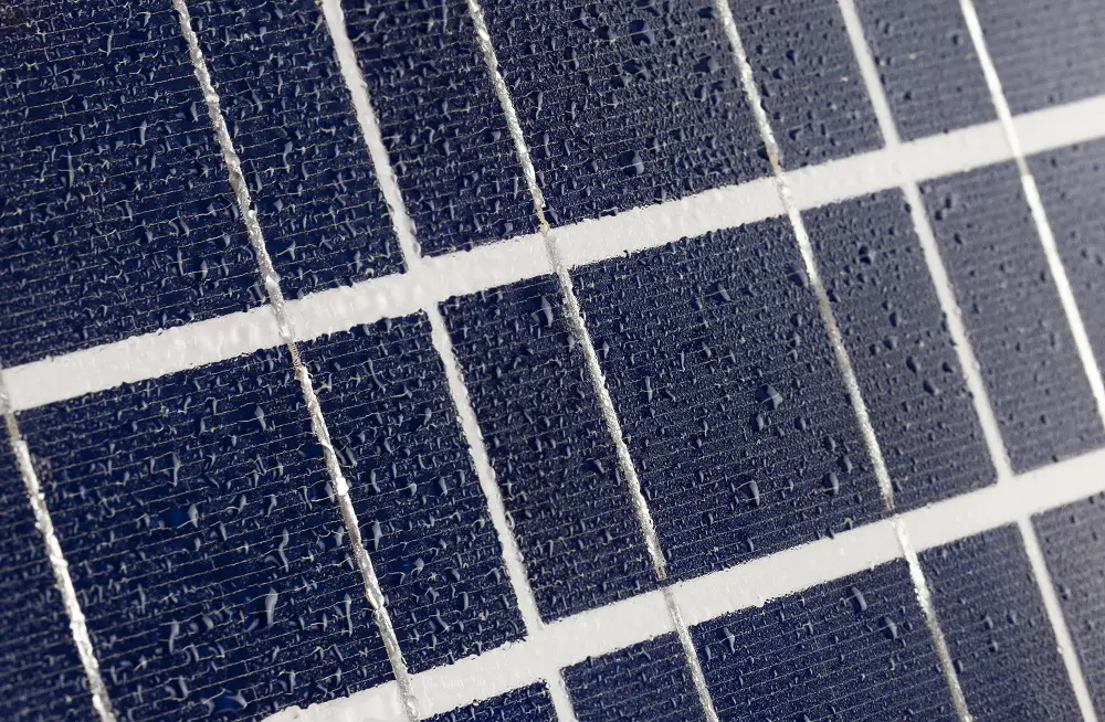 rain on solar panels