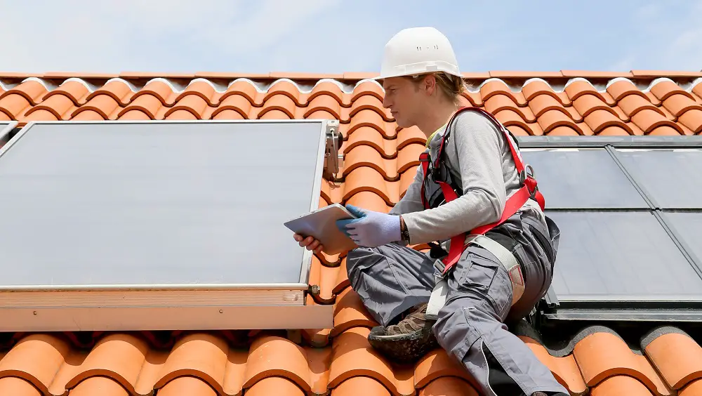 inspecting solar panels
