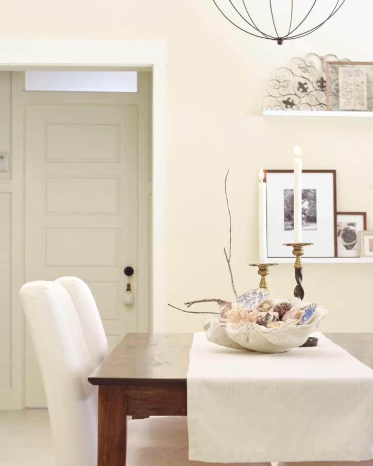 White Dining Room With Table Décor