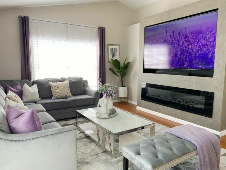 Custom Entertainment Unit With Electric Fireplace