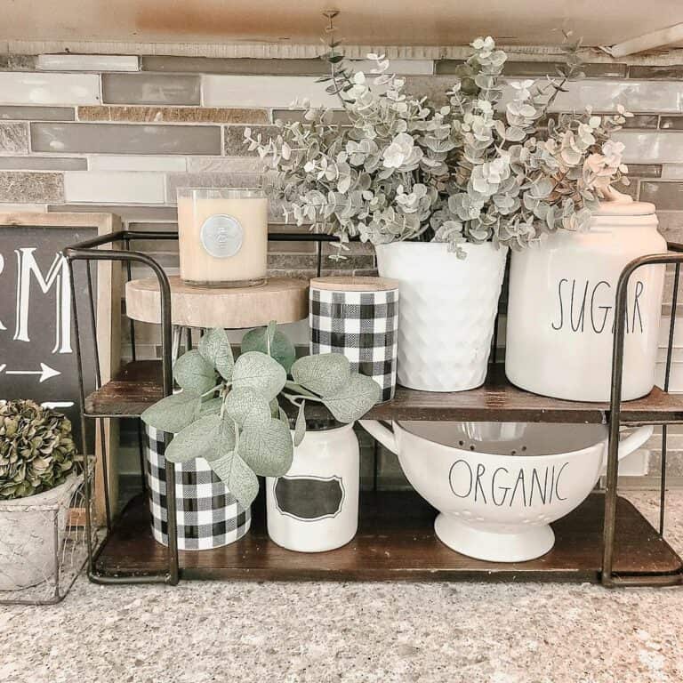 Buffalo Plaid Décor for a Neutral Kitchen