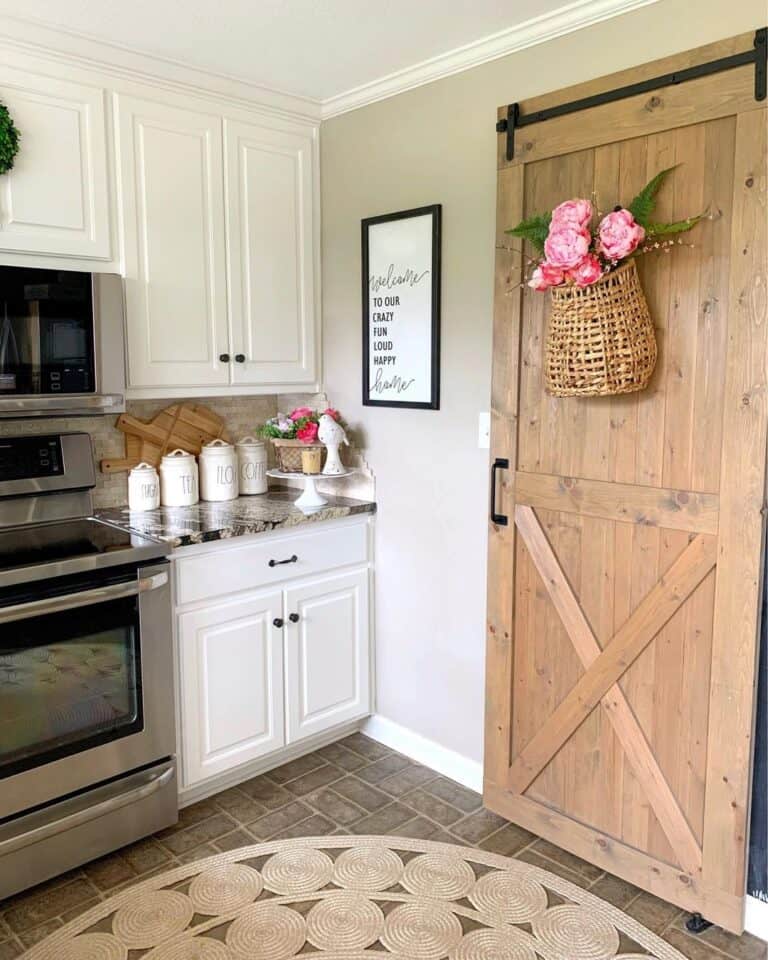 Rustic Kitchen with Black Hardware
