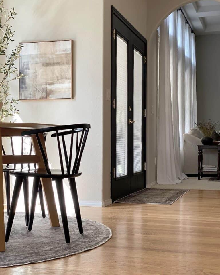 Black Double Doors with Glass Panels