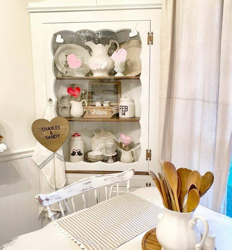 White Corner Dining Hutch With Valentine
