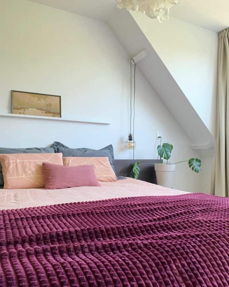 Wirey Lighting and Colorful Bedding