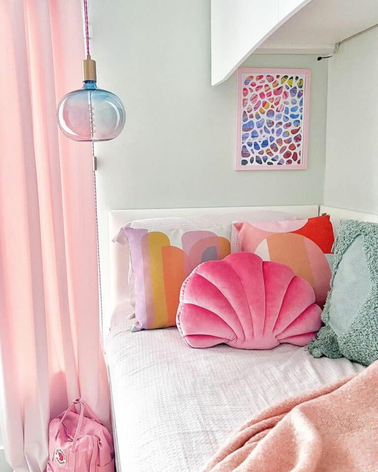 Whimsical Bedside Light in Pastel Bedroom
