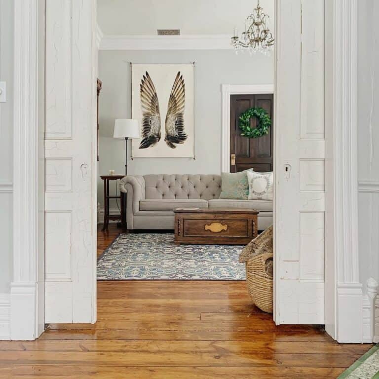 Vintage Space Tucked Behind Pocket Doors