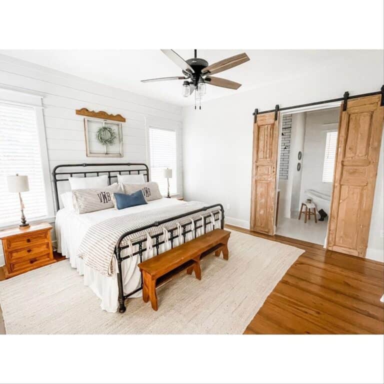 Master Bedroom with Sliding Barn Doors