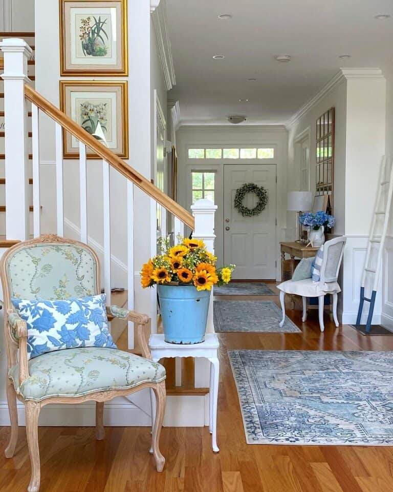 Vintage Blue Living Room Accent Chair
