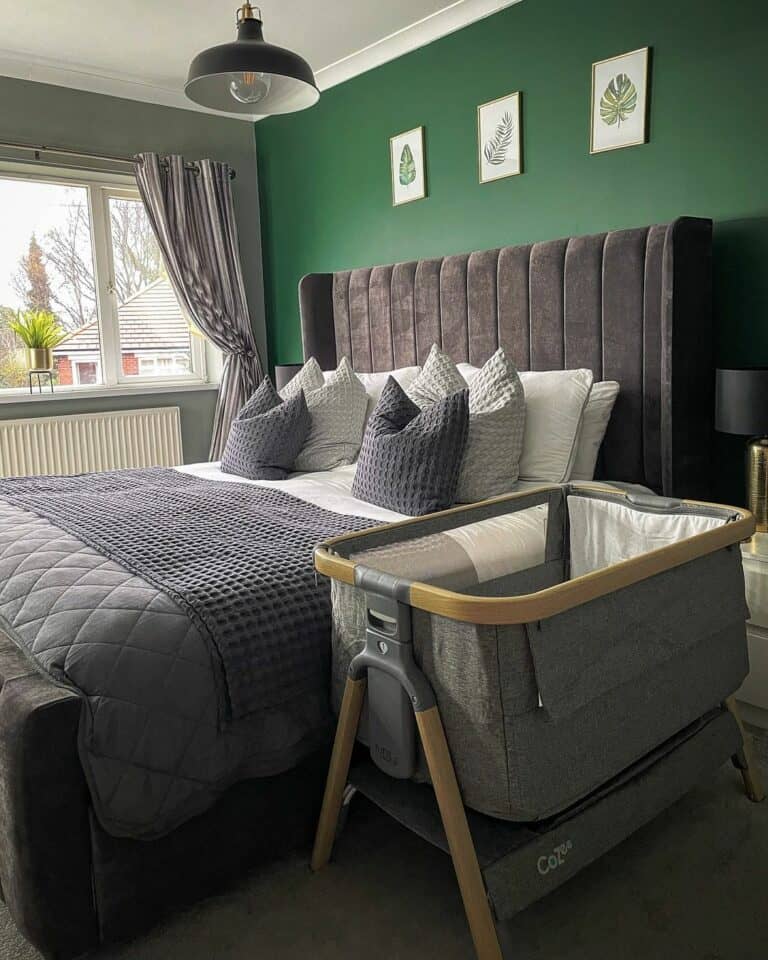 Gray and Green Modern Bedroom Design