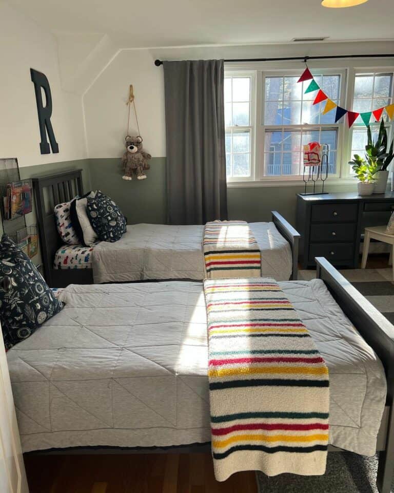 Olive and Cream Wall With Neutral Boy