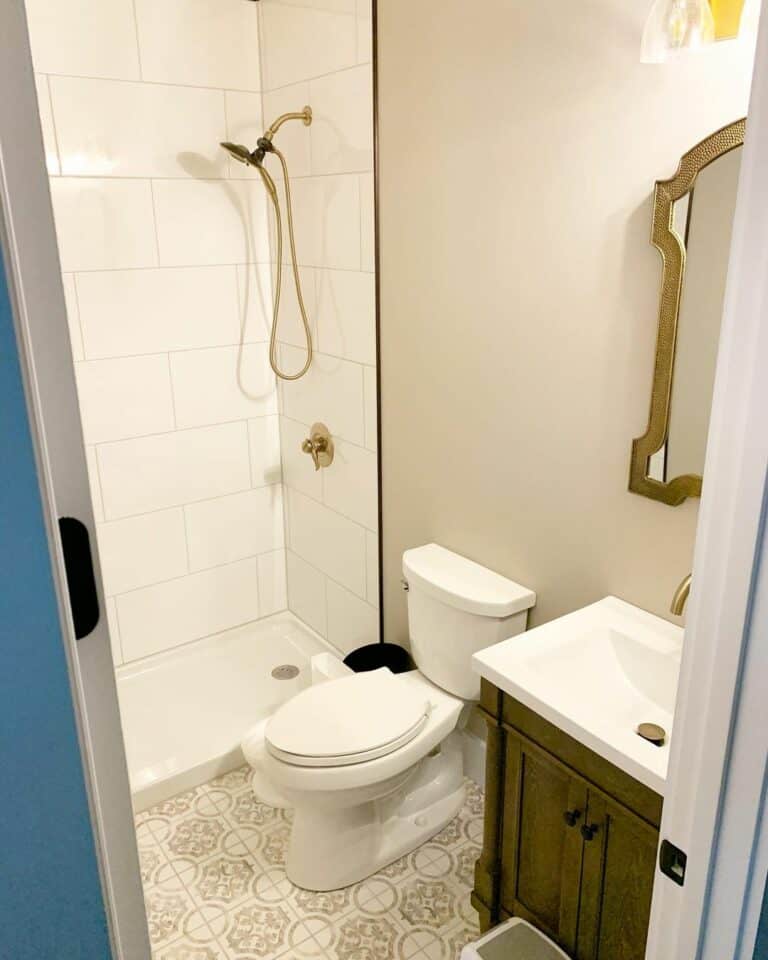 Neutral Walls Tone Down White Tile