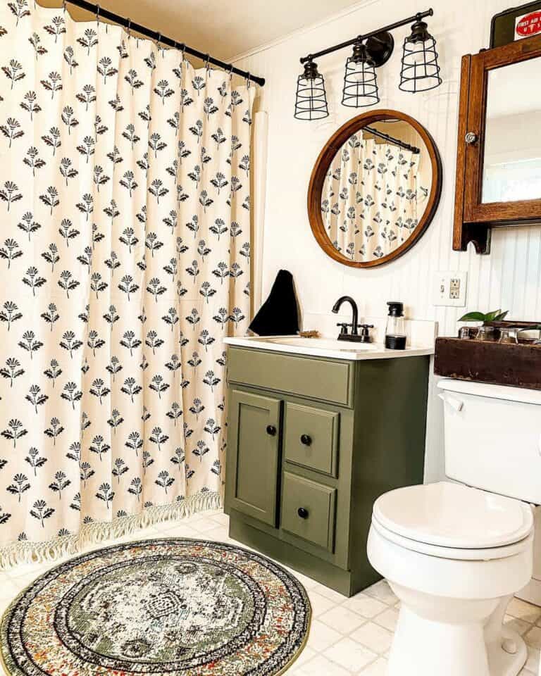 Charming Vintage Bathroom Showcases Earth Tones