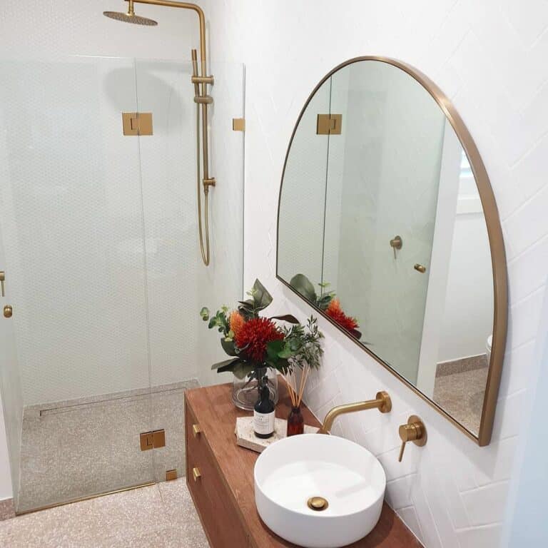 Brass Hardware Used Throughout the Room