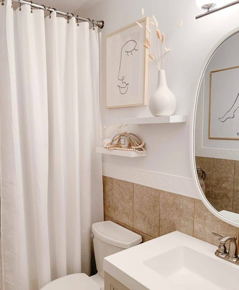 Beige Tiles and White Walls