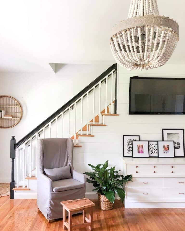 White Balusters with Black Handrail