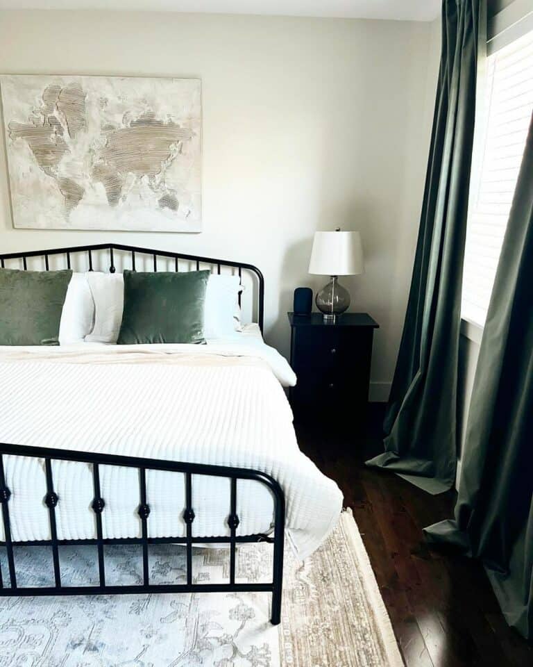 Green Throw Pillows and Matching Drapes