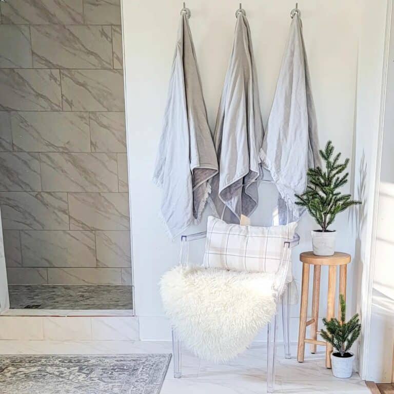 Neutral Shower Ideas for a Luxurious Farmhouse Bathroom