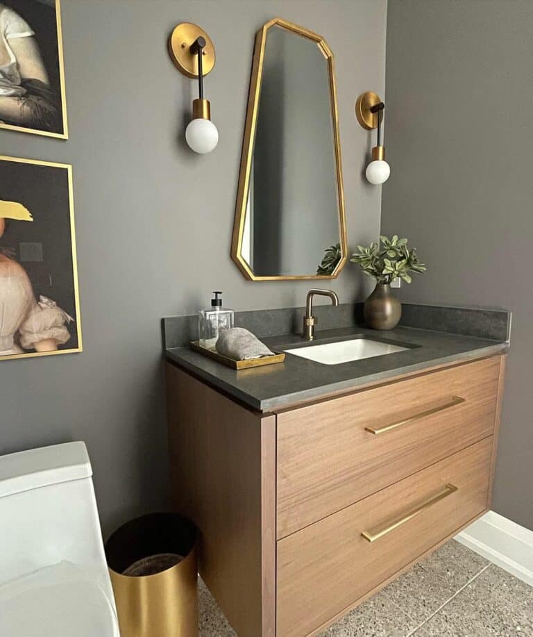Metallic Elements Against Dark Walls