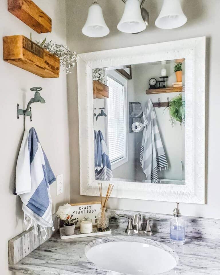 Grey and White Décor with Wood Accents