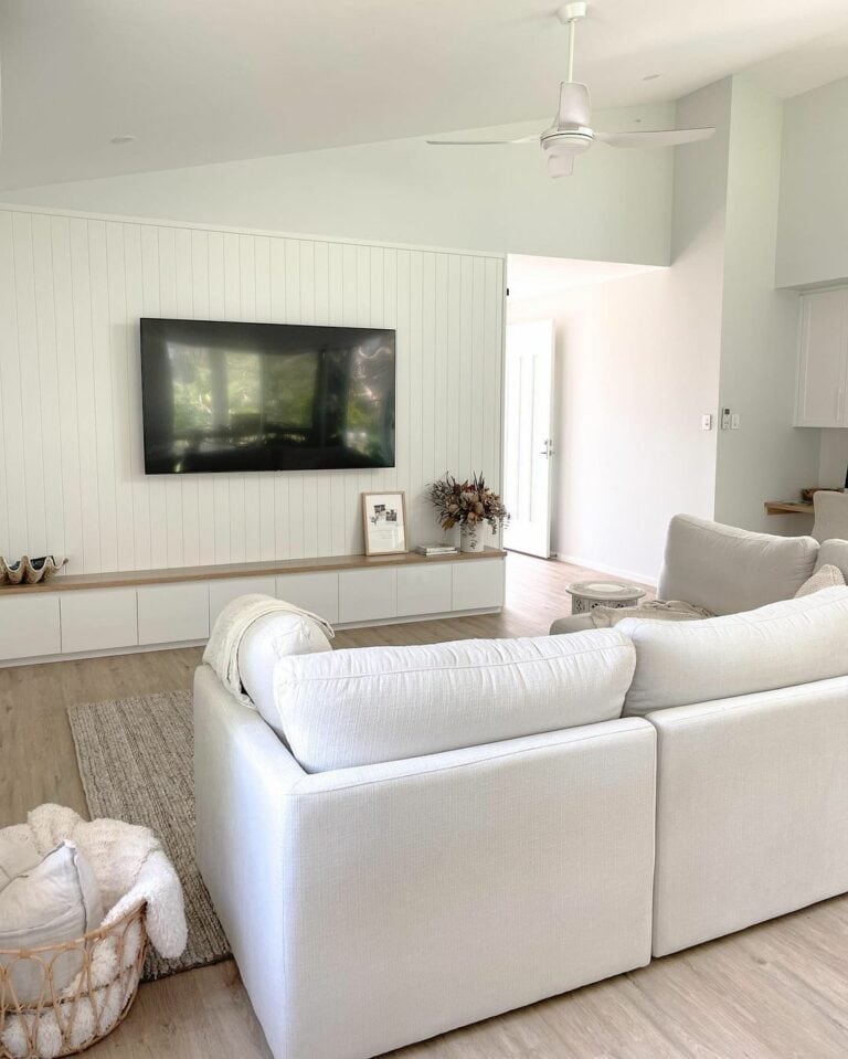 Wall-length Shelf Doubles as Hidden Storage