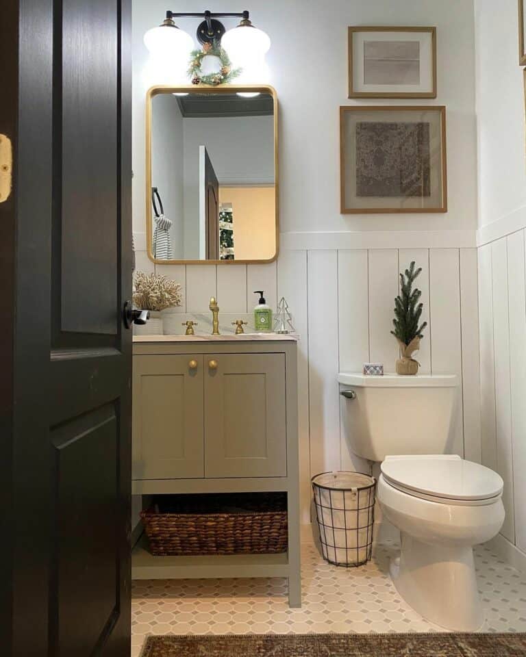 Vertical Shiplap Around a Shaker-style Vanity