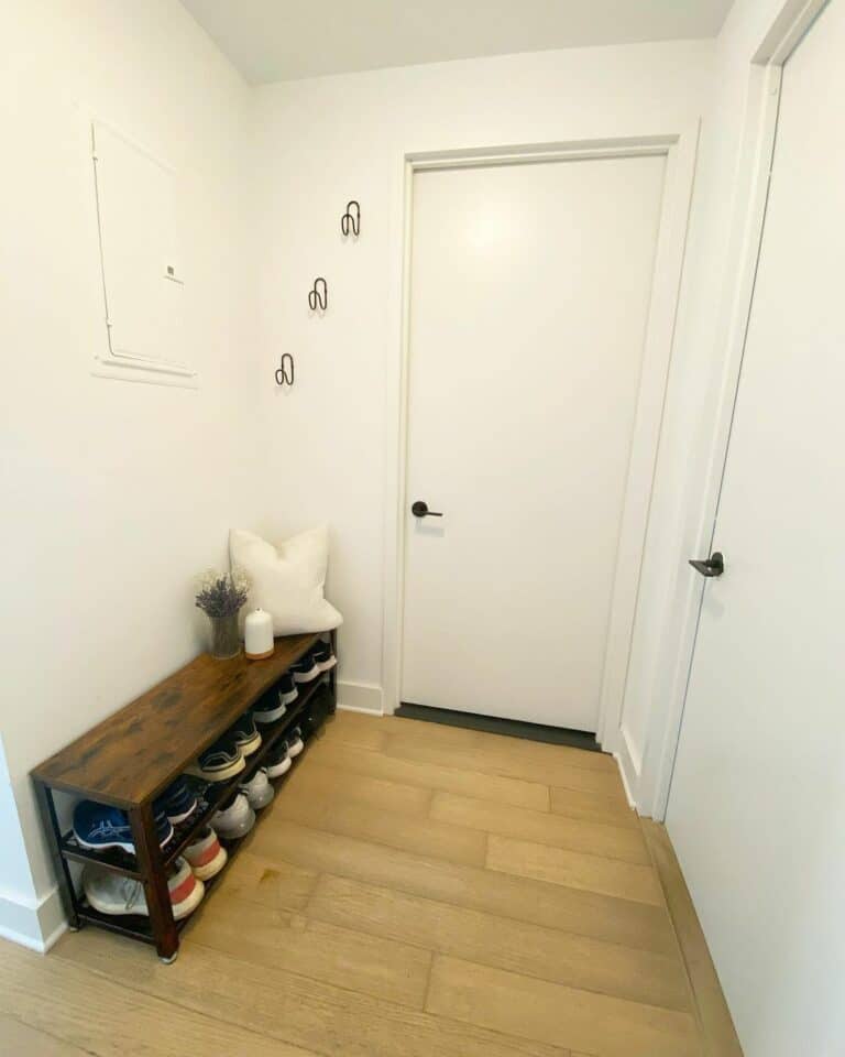 Hidden Storage Below Wooden Bench