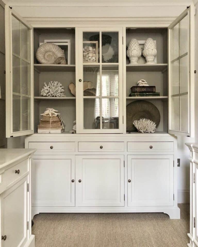 Off-white Hutch With Coastal Décor