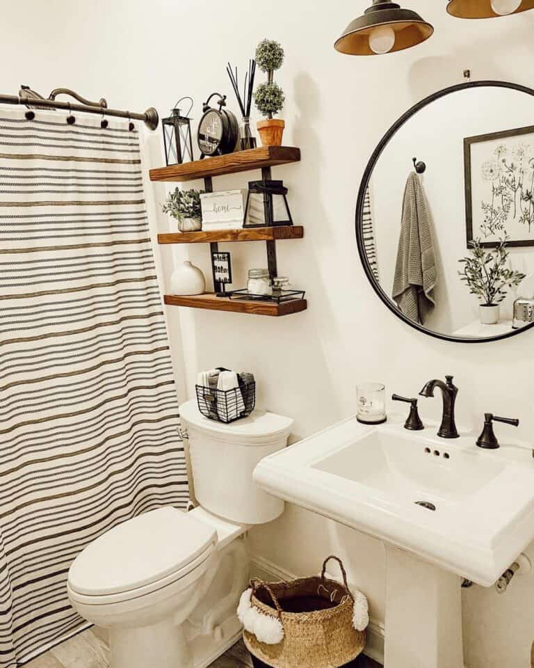 Modern Farmhouse Bathroom with Rustic Bathroom Decorations