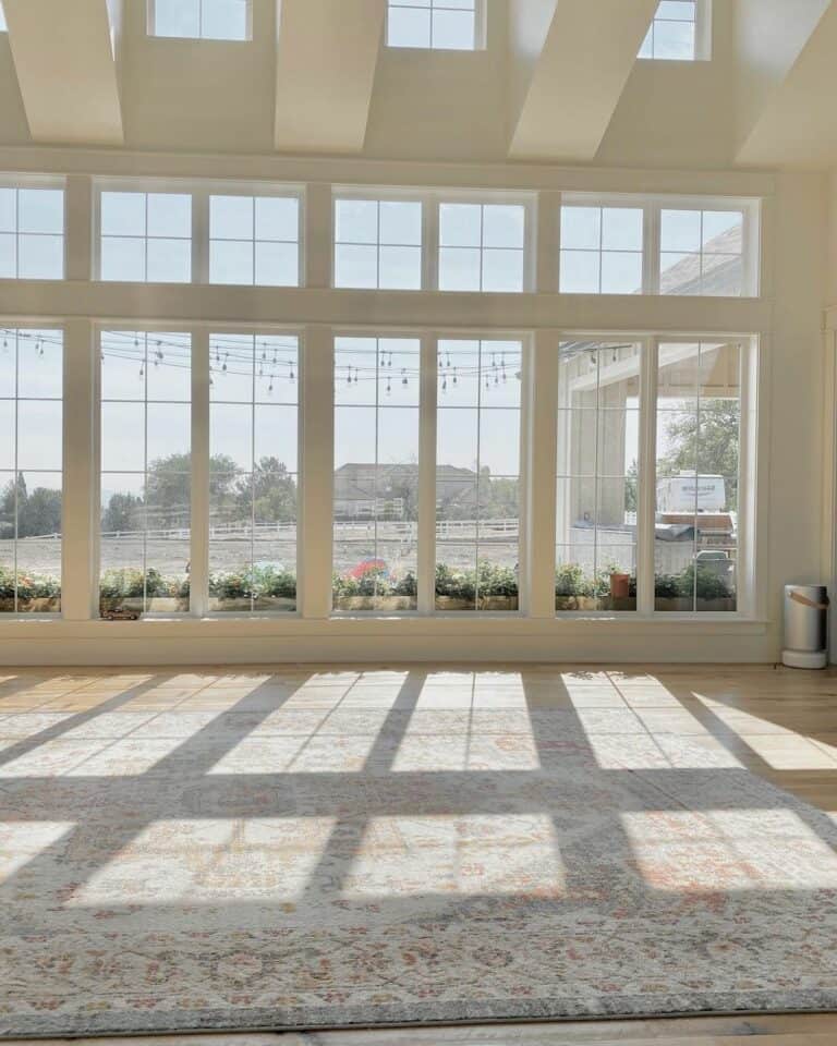 Timber French Doors With Transom Windows