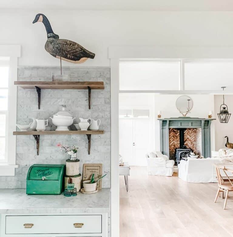 Interior Transom Windows Between Kitchen and Dining Rooms