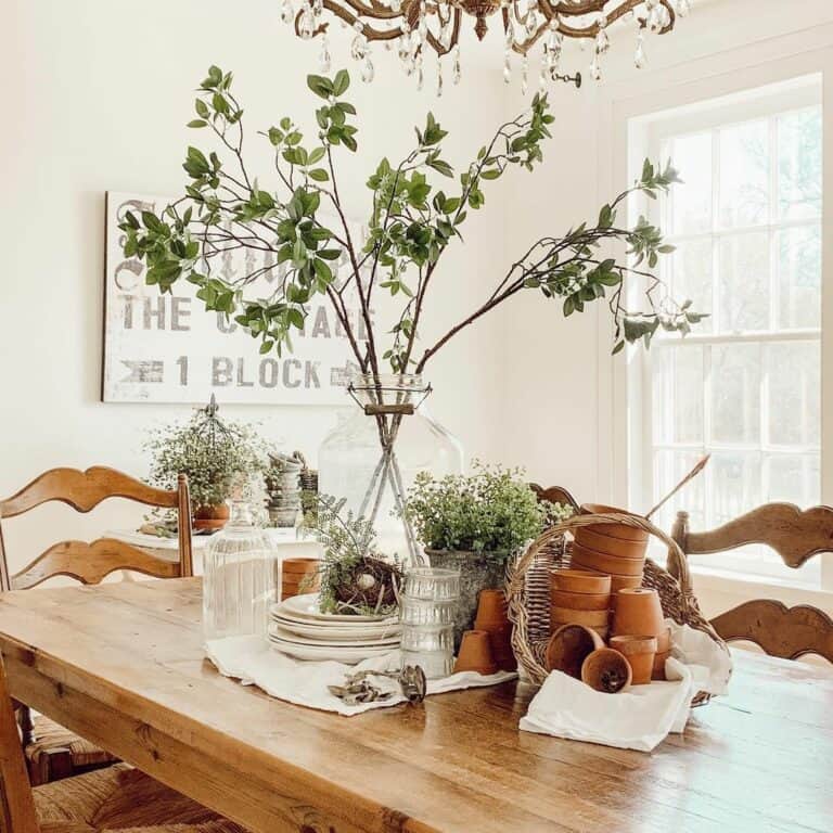 Organic Centerpiece Arrangement for a Farmhouse Table