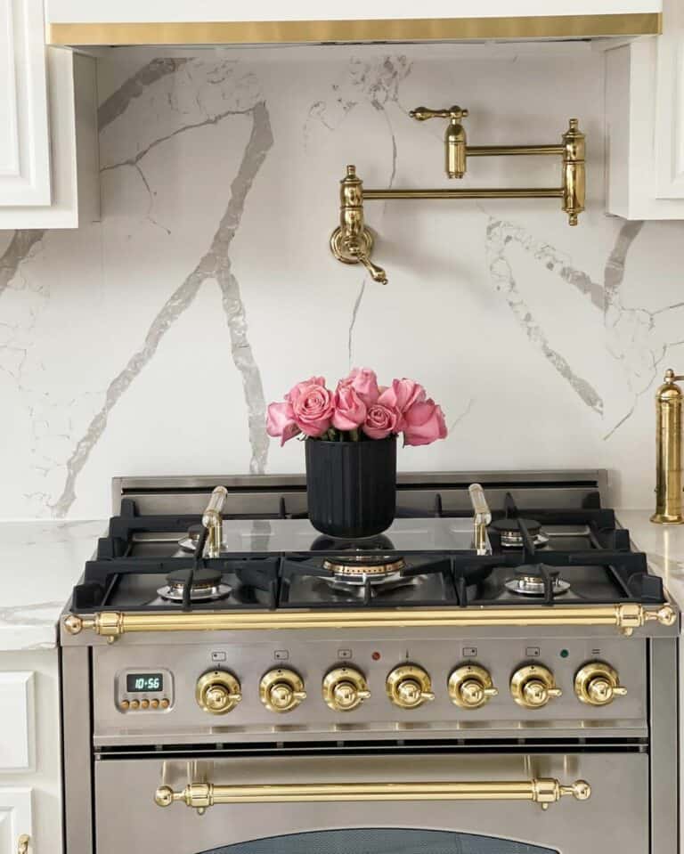 Elegant Kitchen With a Pop of Pink