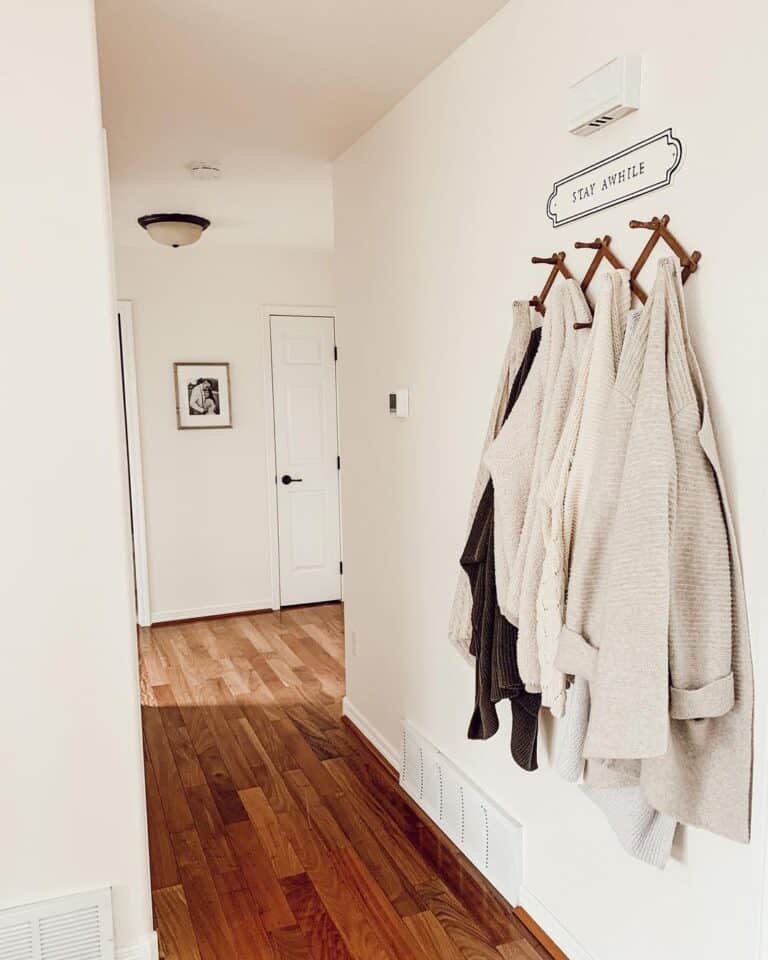 Hallway Light Fixture with Beige Walls