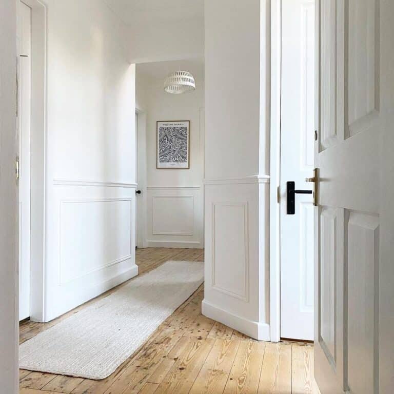 Wicker Pendant Lamp Over White Runner