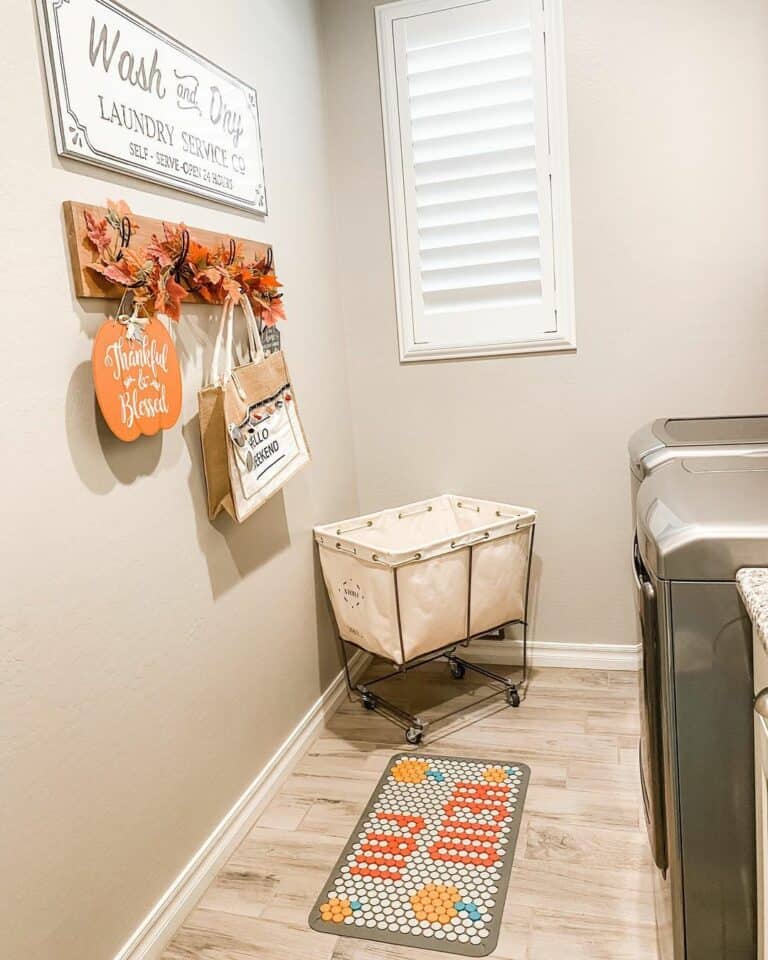 Canvas Laundry Basket on Wheels