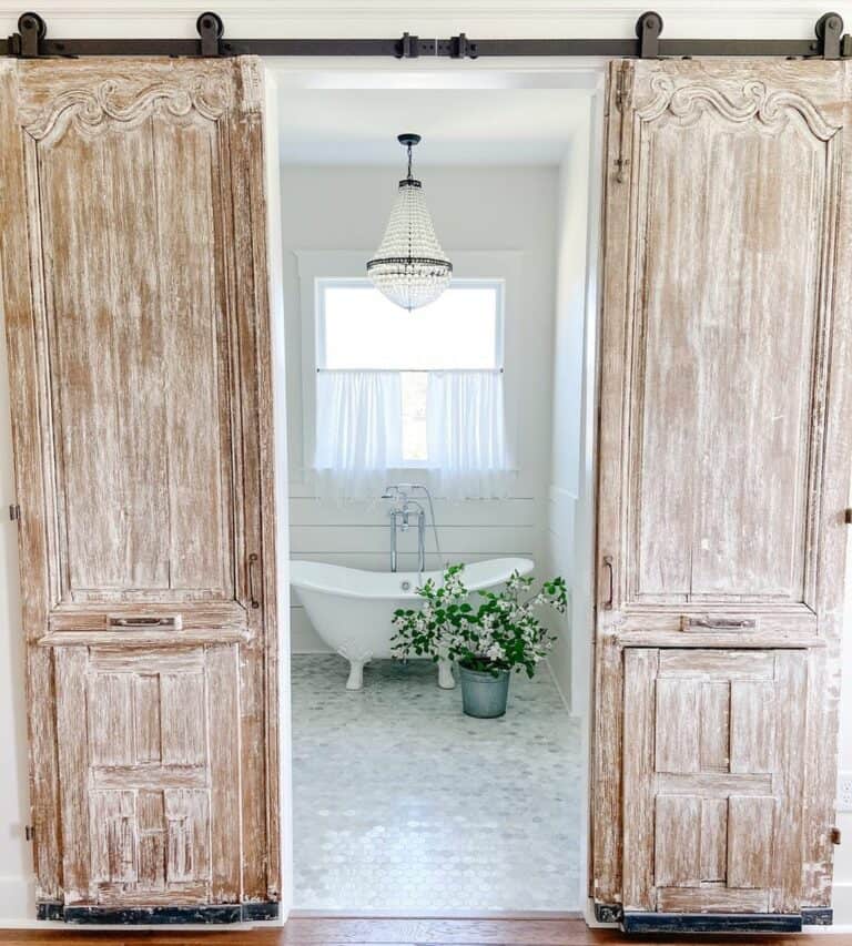 Farmhouse Bathroom Showcases Modern Flooring