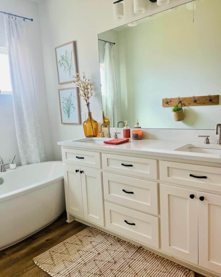 Freestanding Bathtub on Wood Flooring