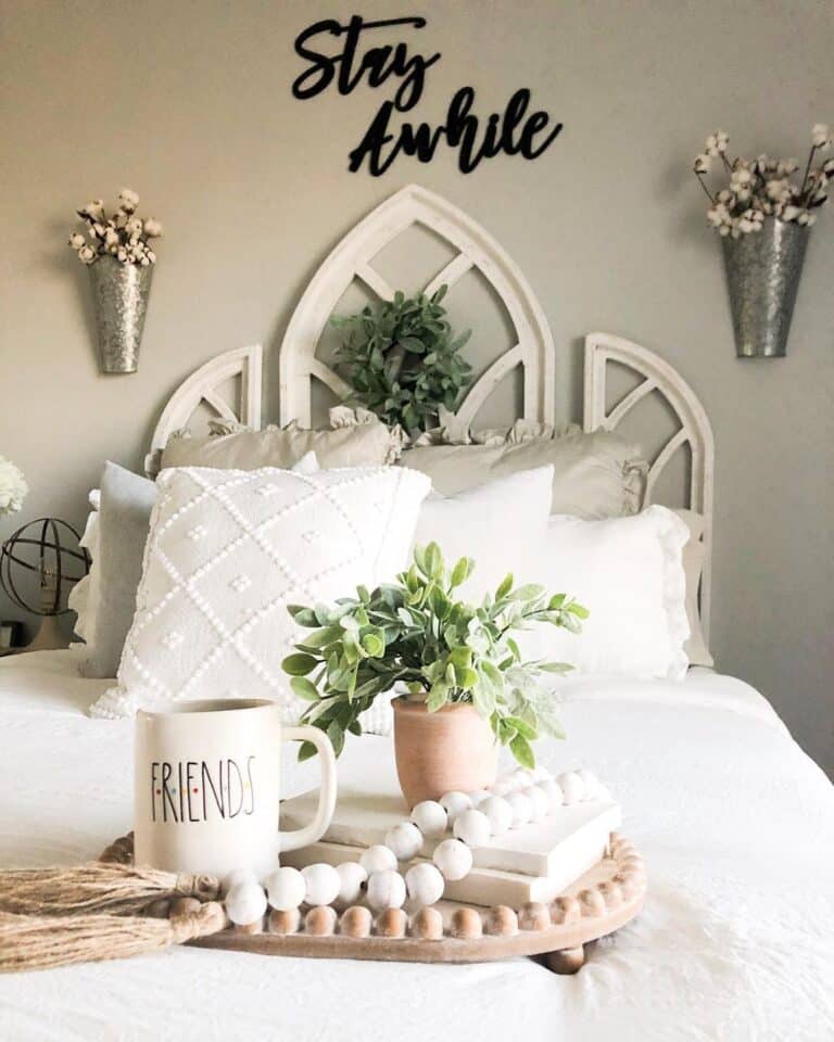 Vintage Window Lattice Headboard