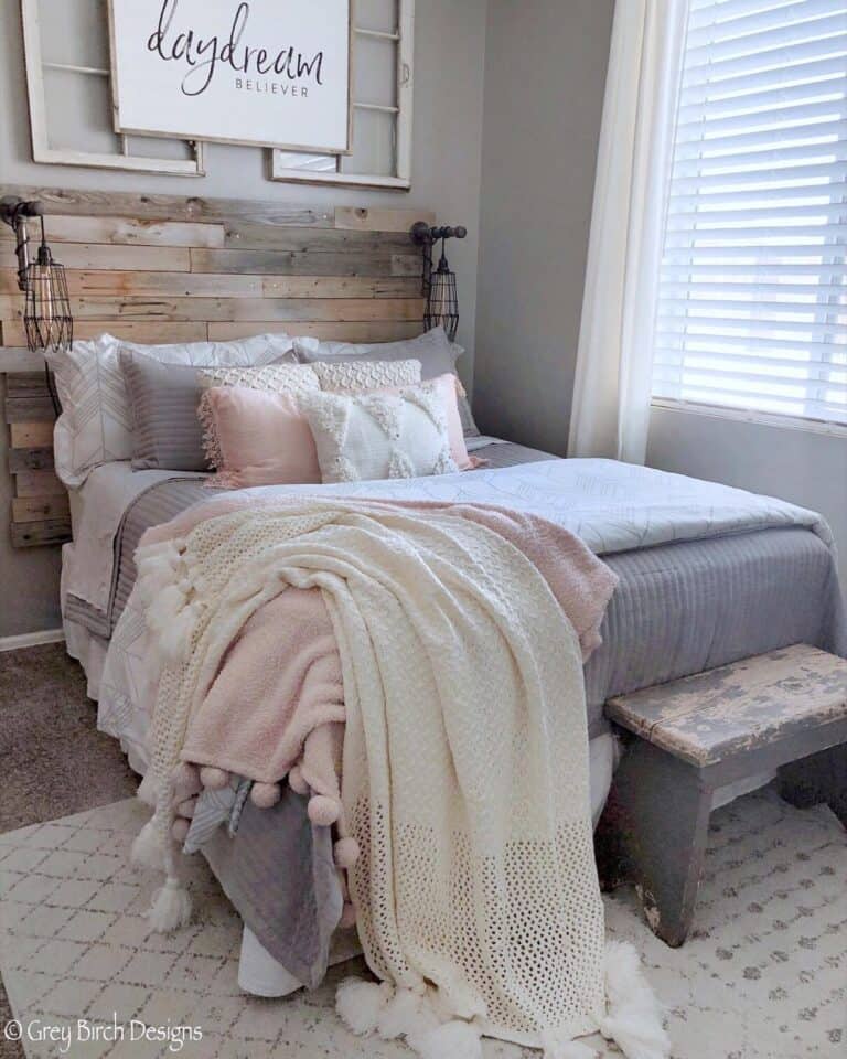 Rustic Wood Shiplap Headboard