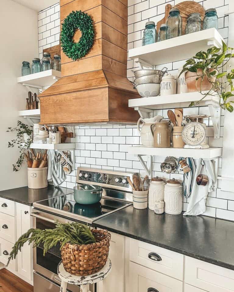 White Kitchen Cabinets With Black Countertop