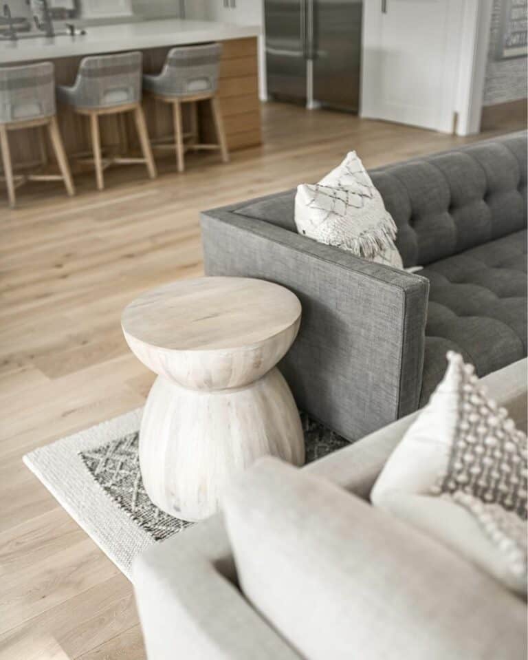 Minimalist Living Room With Hourglass Side Table