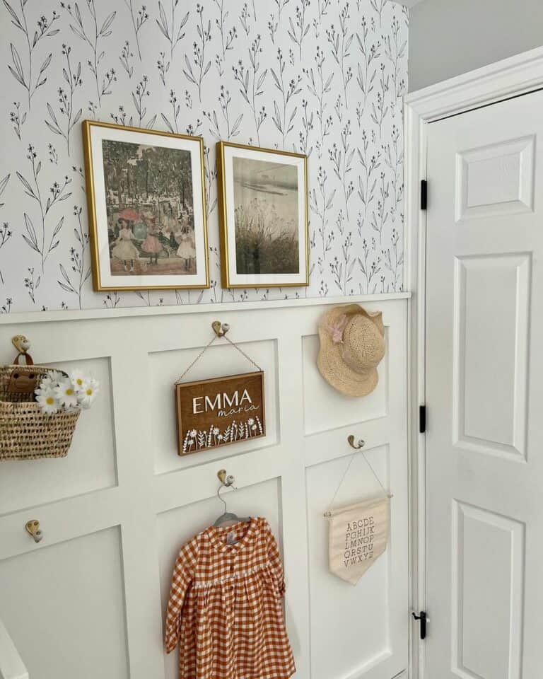 White Board and Batten Nursery Wall Decoration