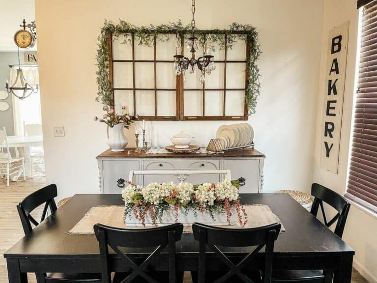 Floral Décor for Farmhouse Dining Room
