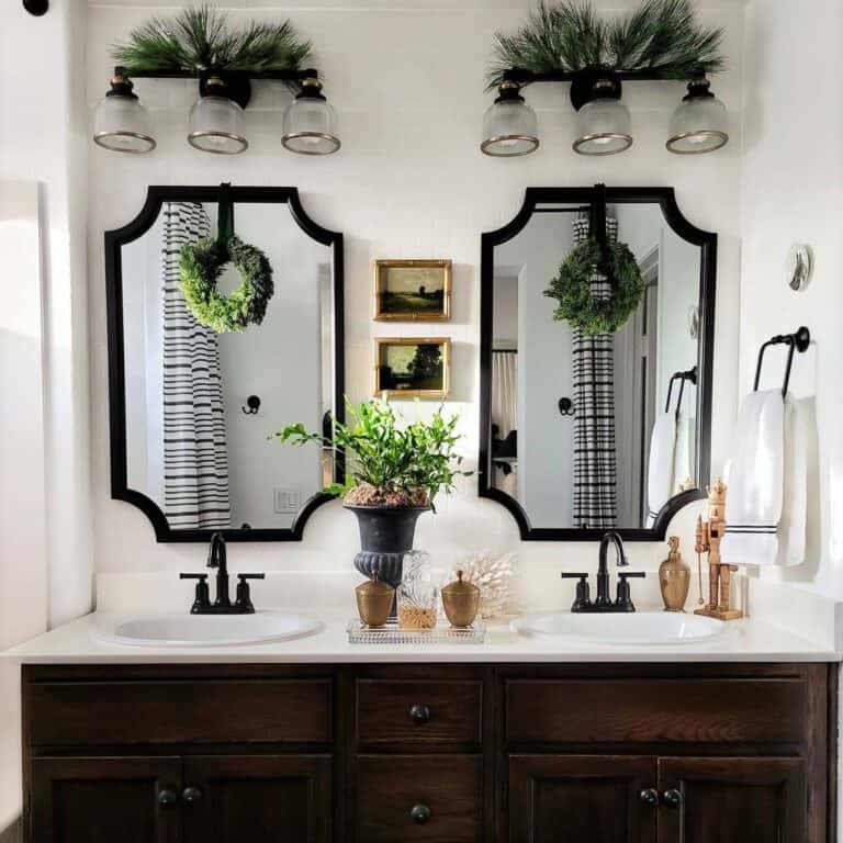 Distinguished Seasonal Decor for Dual Sinks