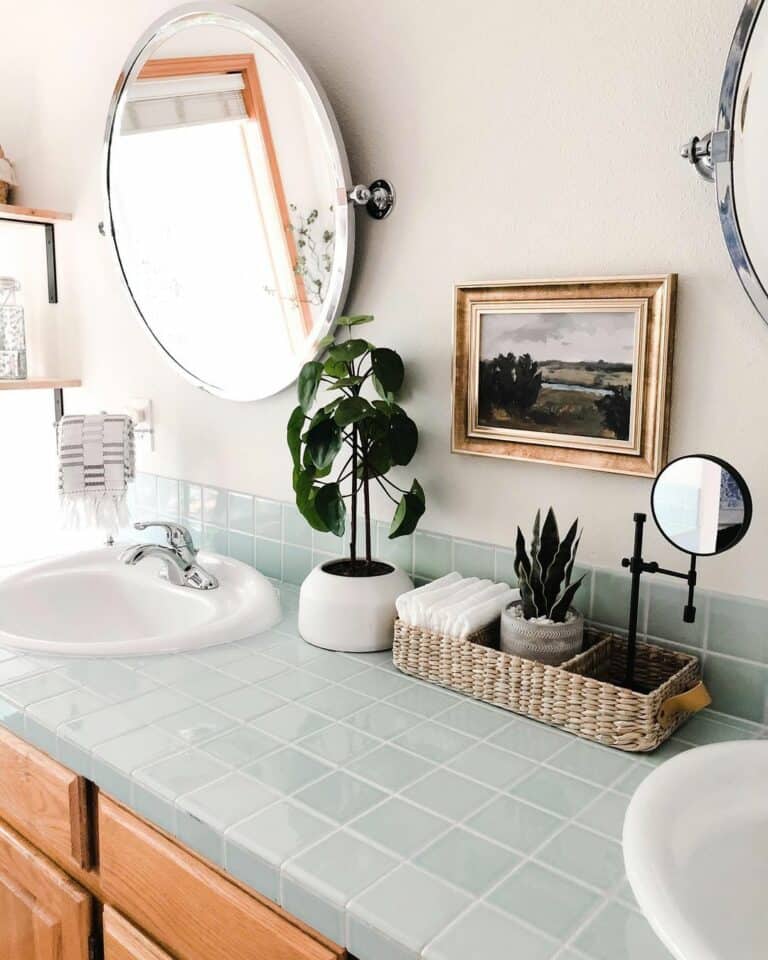 Square Tiles Give a Vanity Personality